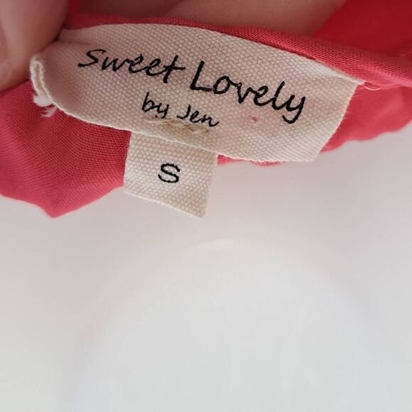Sweet Lovely by Jen Showy Flowy Dress in Bright Coral size Small - Picture 5 of 7